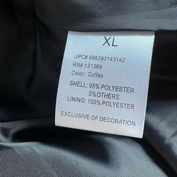 Rampage Dark Brown Button Down Pea Coat XL - Picture 7 of 7